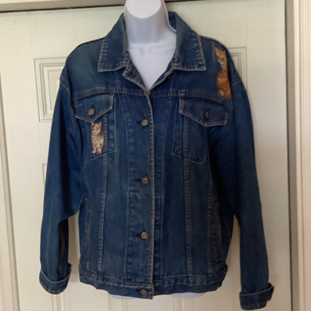 Rock Creek denim jacket with cats